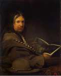 Gelder Aert de Portrait of a Collector Self-Portrait with Etching by Rembrandt - Hermitage